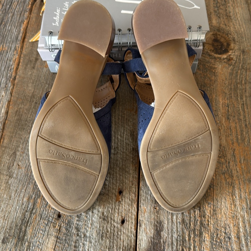 Franco Sarto Harlet 2 Women's Blue Suede Sandals Size 8 - Picture 7 of 10